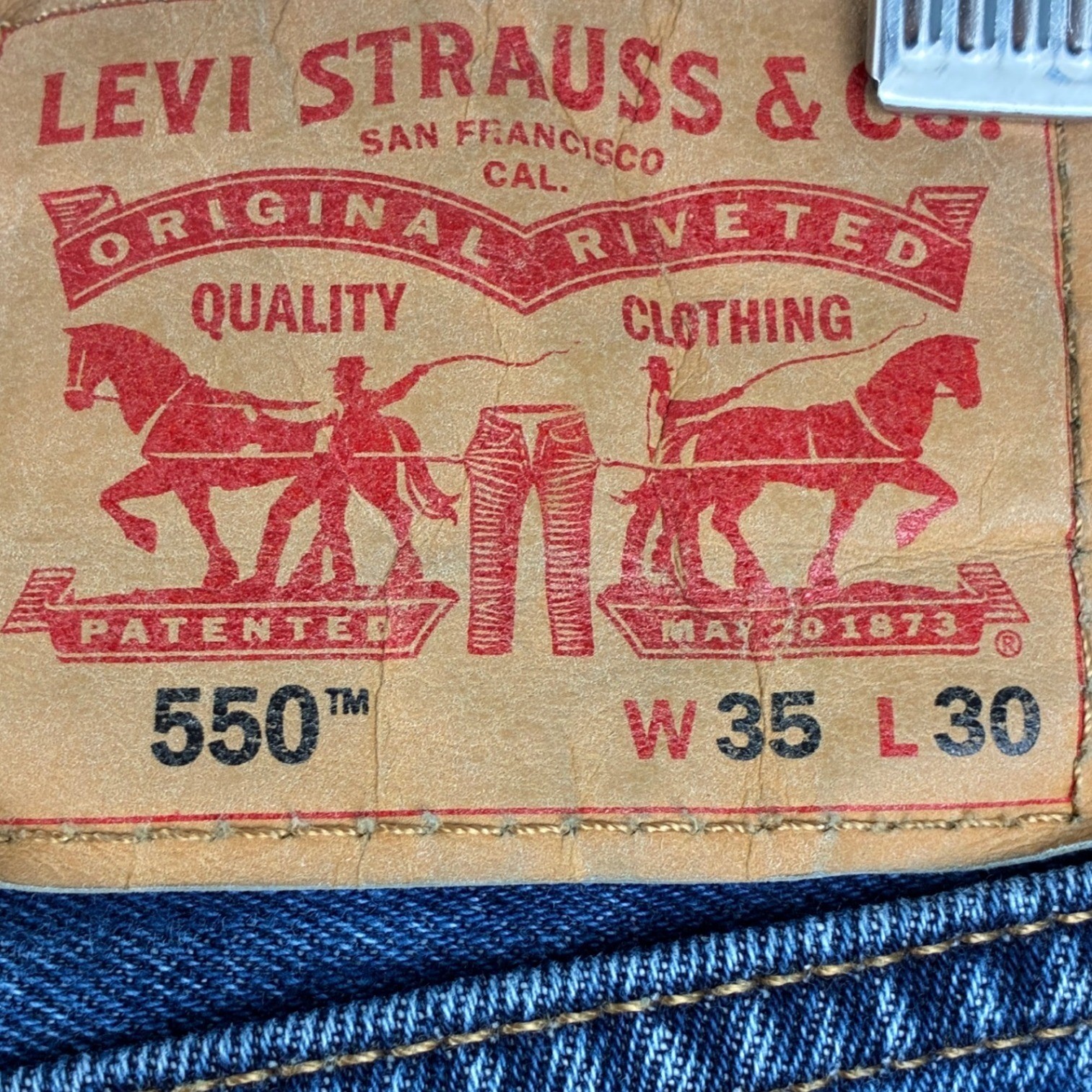 Levi’s 550 Relaxed Fit Tapered Jeans Men’s 35×27.5 Medium Wash 100% Cotton