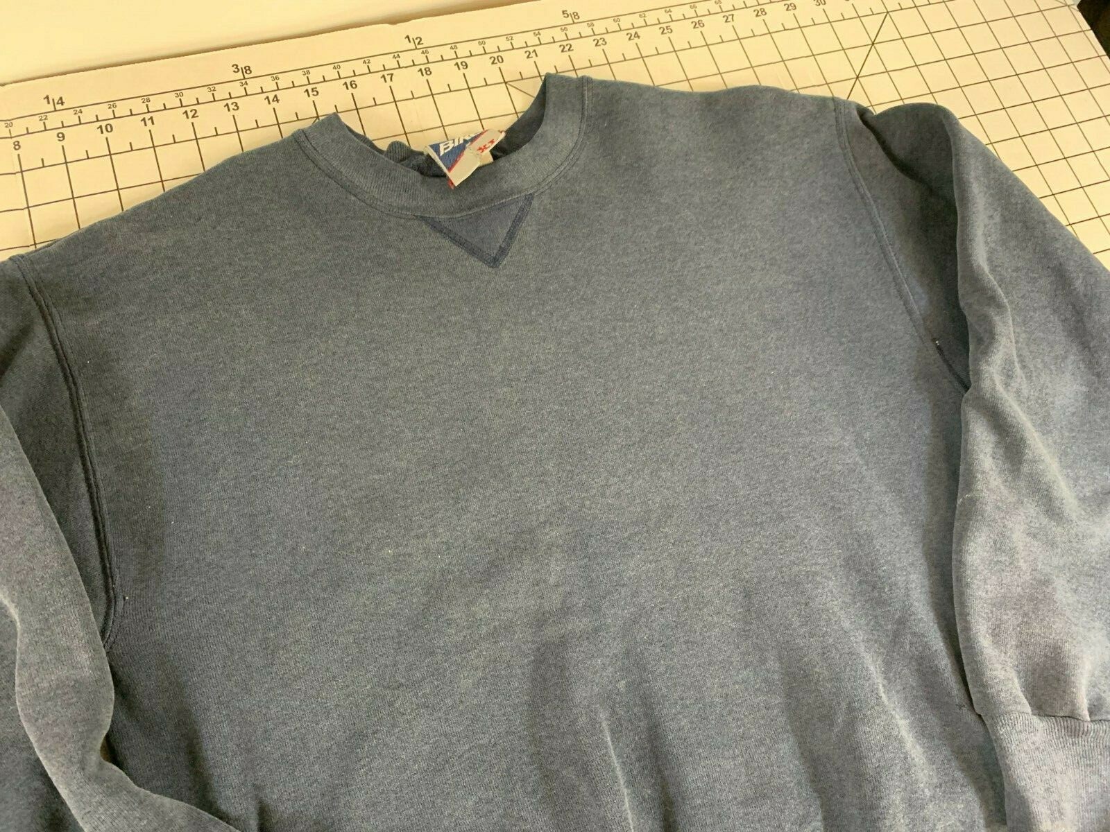 Vintage 80s 90s BIKE Brand Blank Plain Distressed Worn Faded Thin Sweatshirt