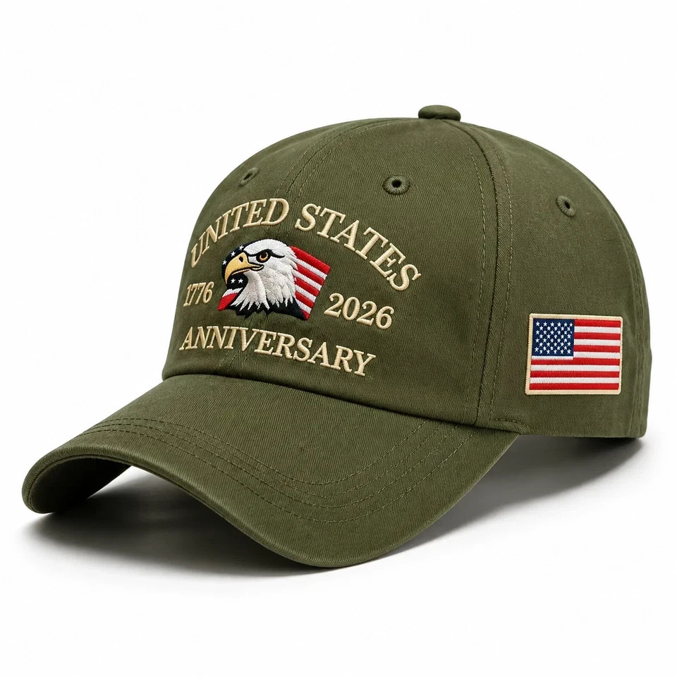 Patriotic USA 250th Anniversary 1776‑2026 Eagle Adjustable Cap