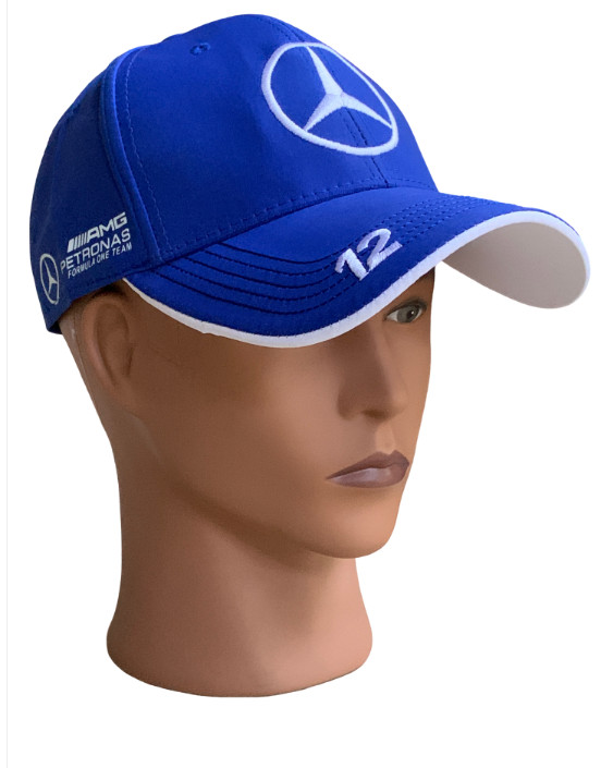 Blue AMG Petronas 12 Kimi Antonelli Drivers Cap. White Embroidery. Factory 2nd.