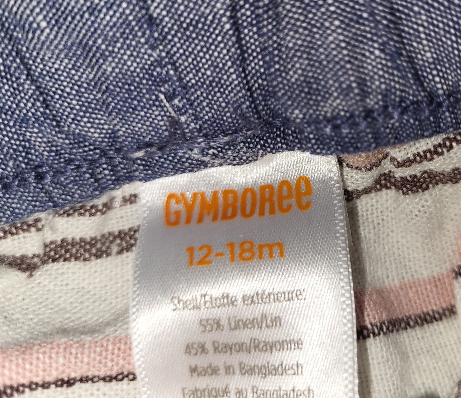 Gymboree Baby Boy’s Natural Striped Linen Blend Shorts Sz 12-18M NWT