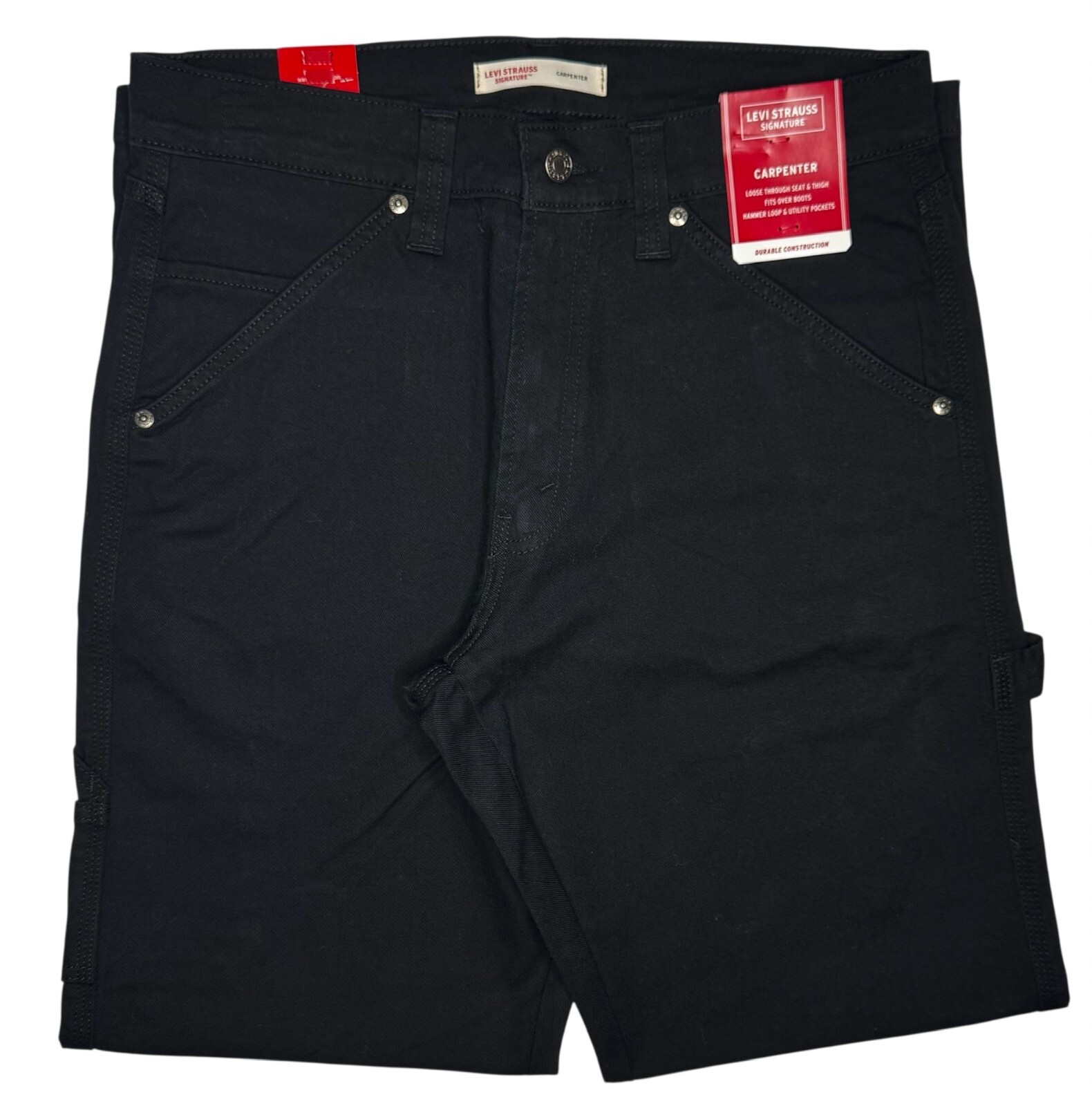 Signature By Levi Strauss & Co. #11752 NEW Men’s Black Stretch Carpenter Jeans