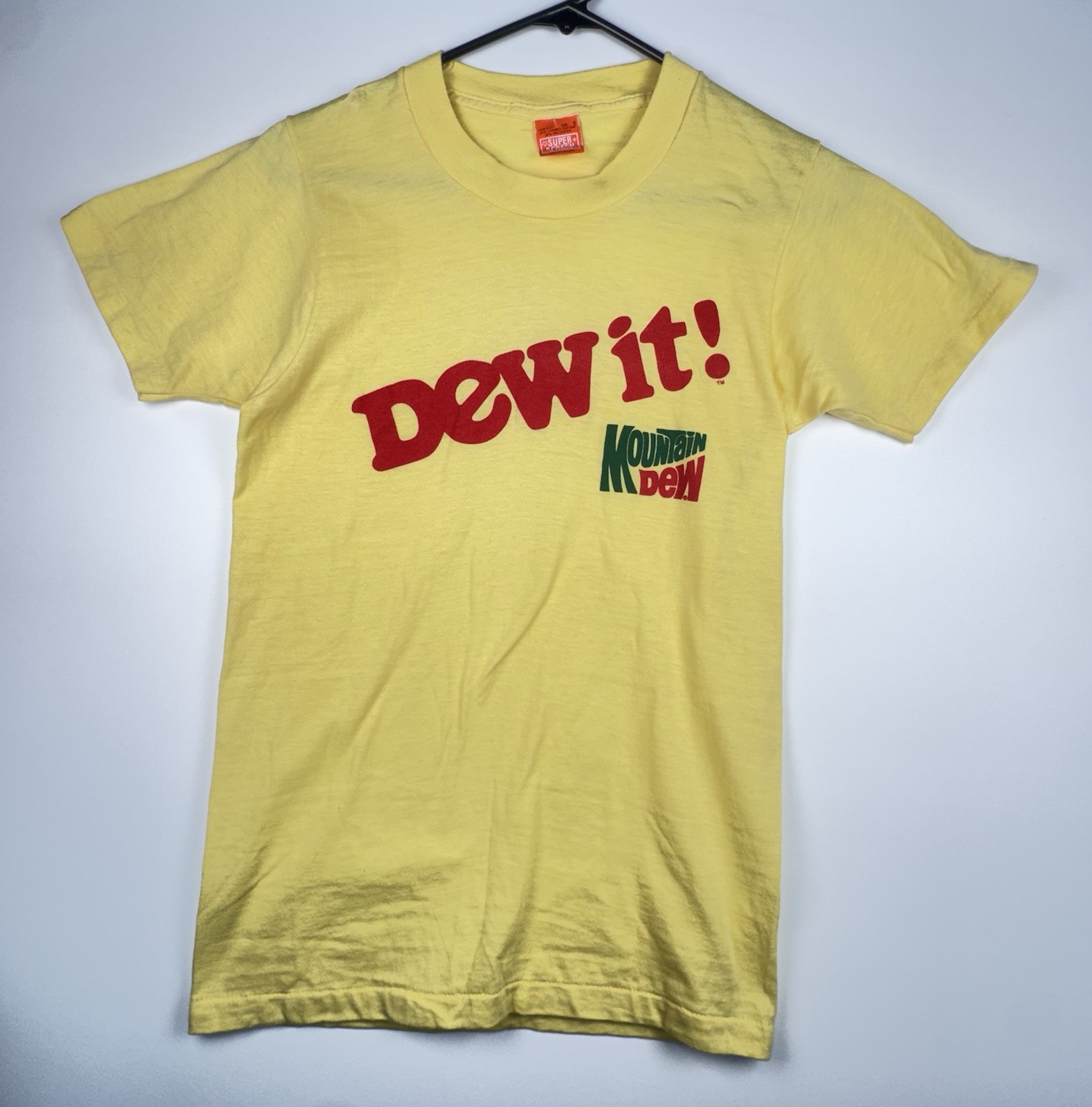 VTG 80s Mountain Dew “Dew It!” T Shirt Super Screen Stars Single Stitch USA S