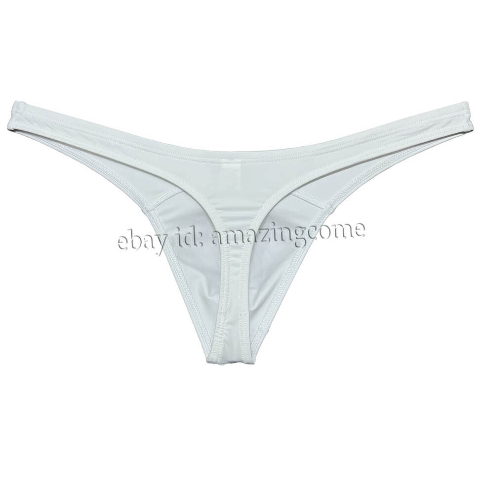 Men’s Matte Swimming Cloth T-back Smooth Thong Underwear Elastic Bikini Tangas