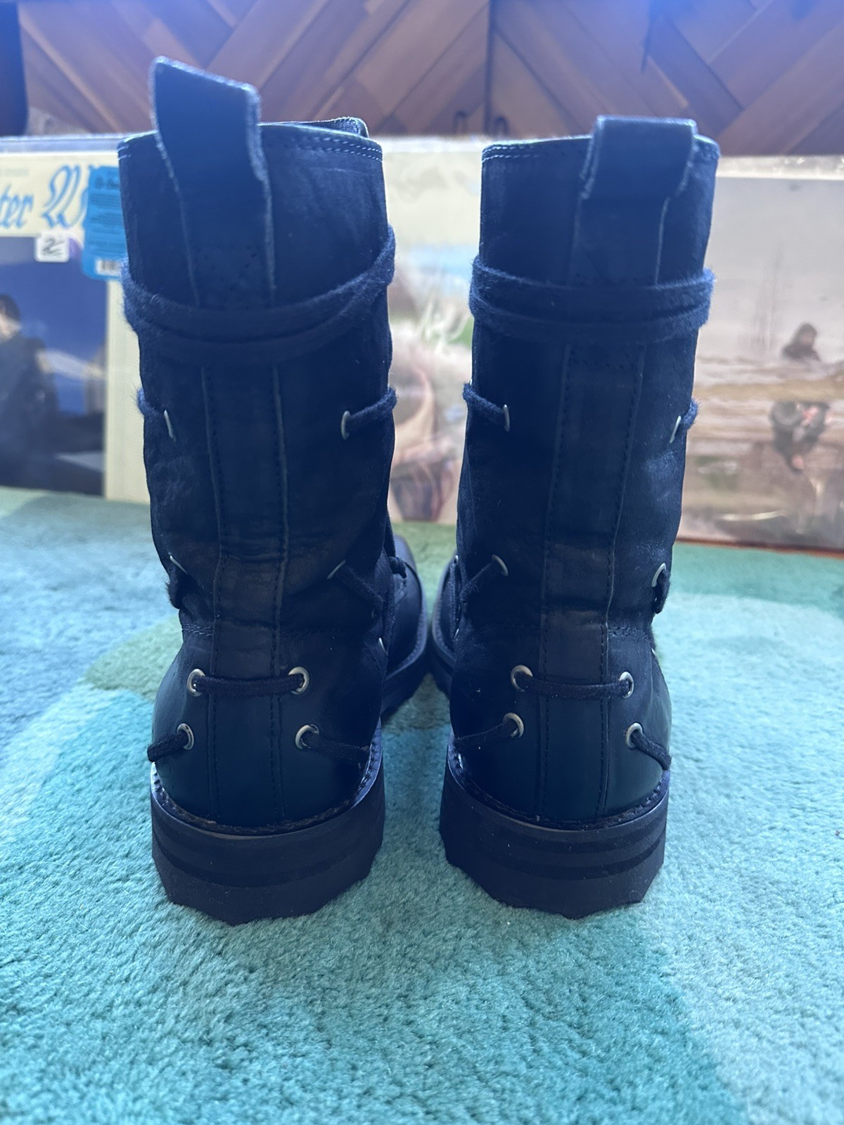 Fluevog NEARLY NEW Carlton MK1 Donohue black lace-up boot w/ lace detail W8/M6