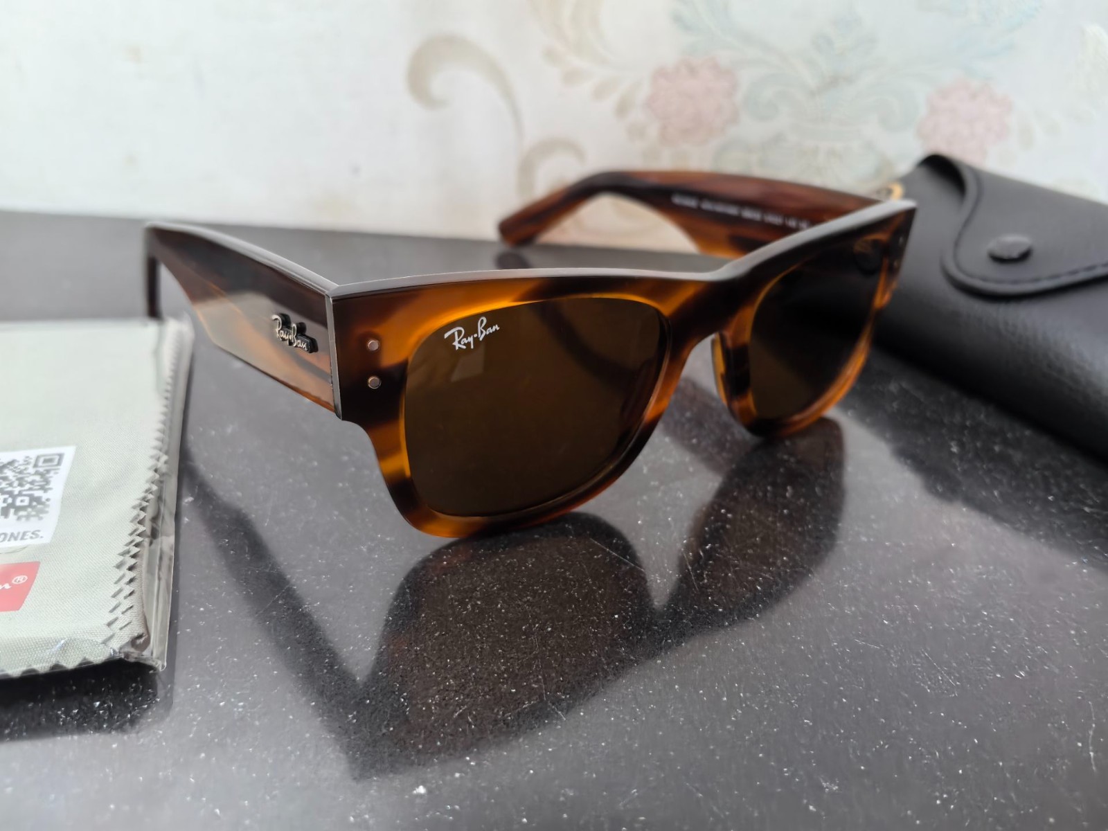 Ray-Ban Mega Wayfarer Sunglasses RB0840S 954/33 Havana/ Brown Lens 51-21 145