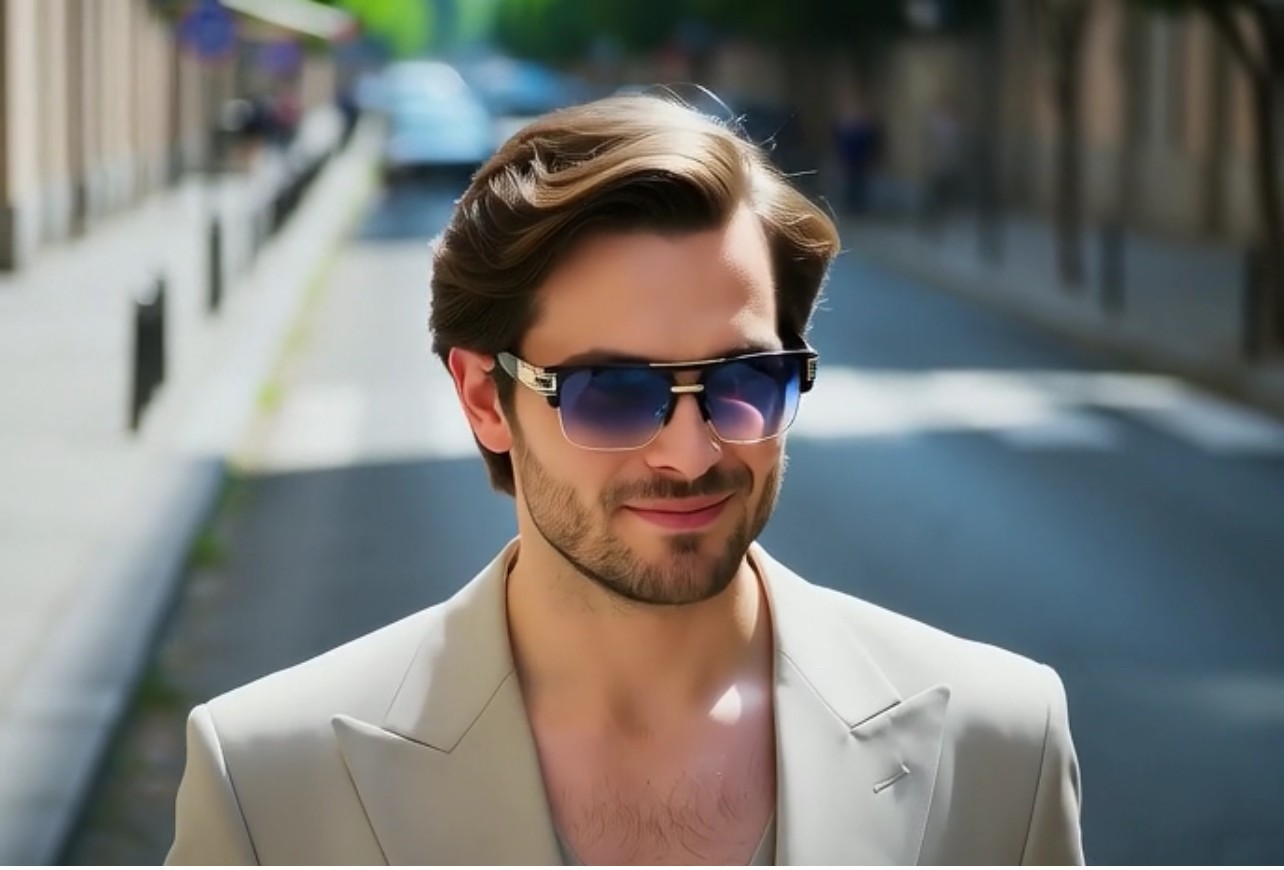 Designer Men Sunglasses Fashion Square Gold Hip Hop Model new Style 2023 Shades