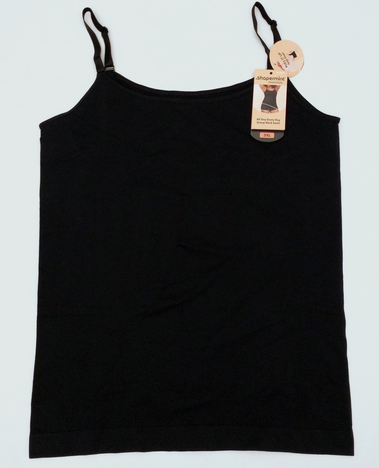 Shapermint Essentials Women’s All Day Every Day Scoop Neck Cami Black 3XL NEW