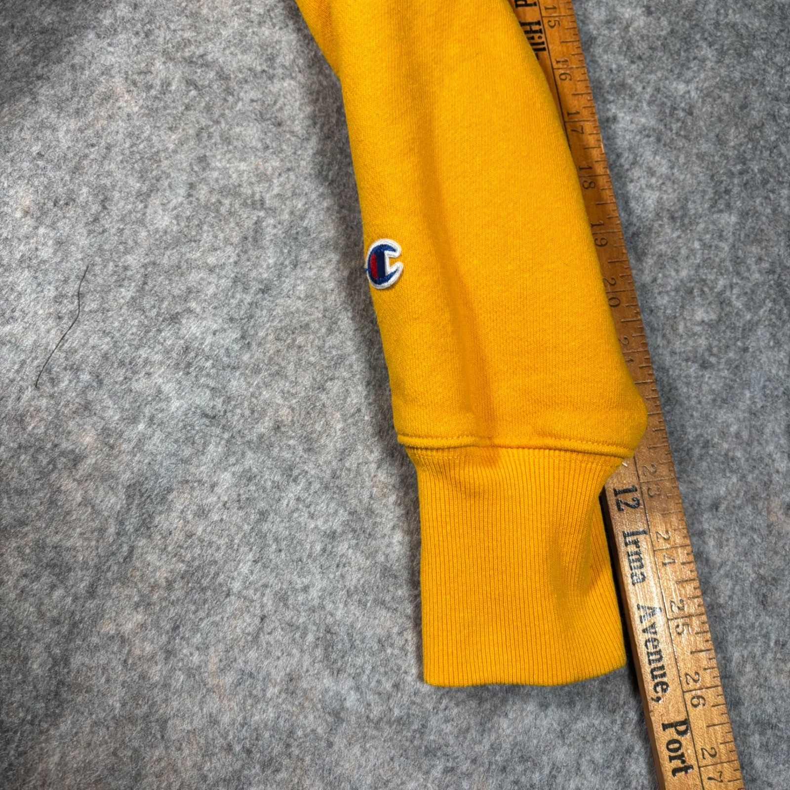 Champion Reverse Weave Hoodie Mens Medium Yellow GF68 BYC Vintage Pullover
