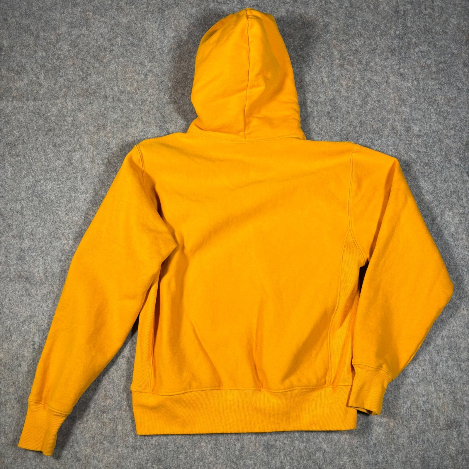 Champion Reverse Weave Hoodie Mens Medium Yellow GF68 BYC Vintage Pullover