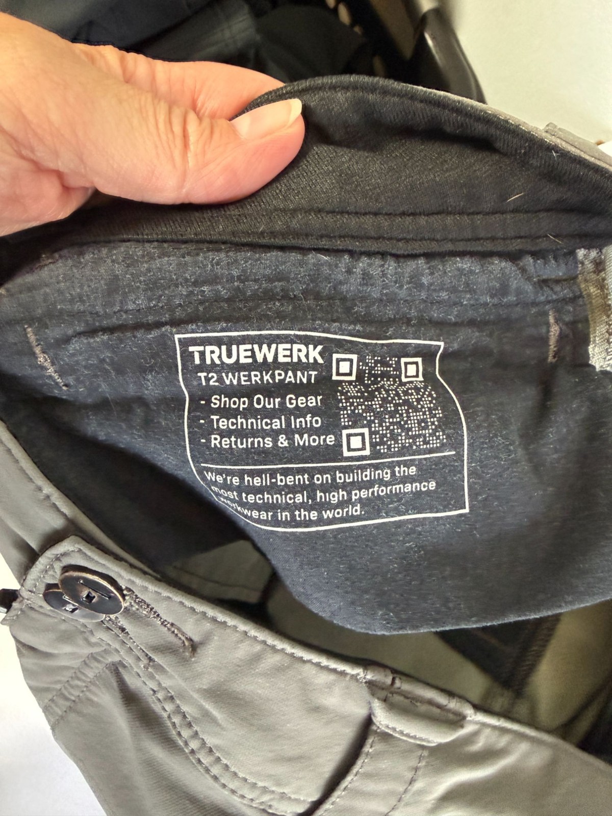 Truewerk T2 Pant Gray Mens 42×32 Work Pants Technical Cargo Stretch Mid Weight