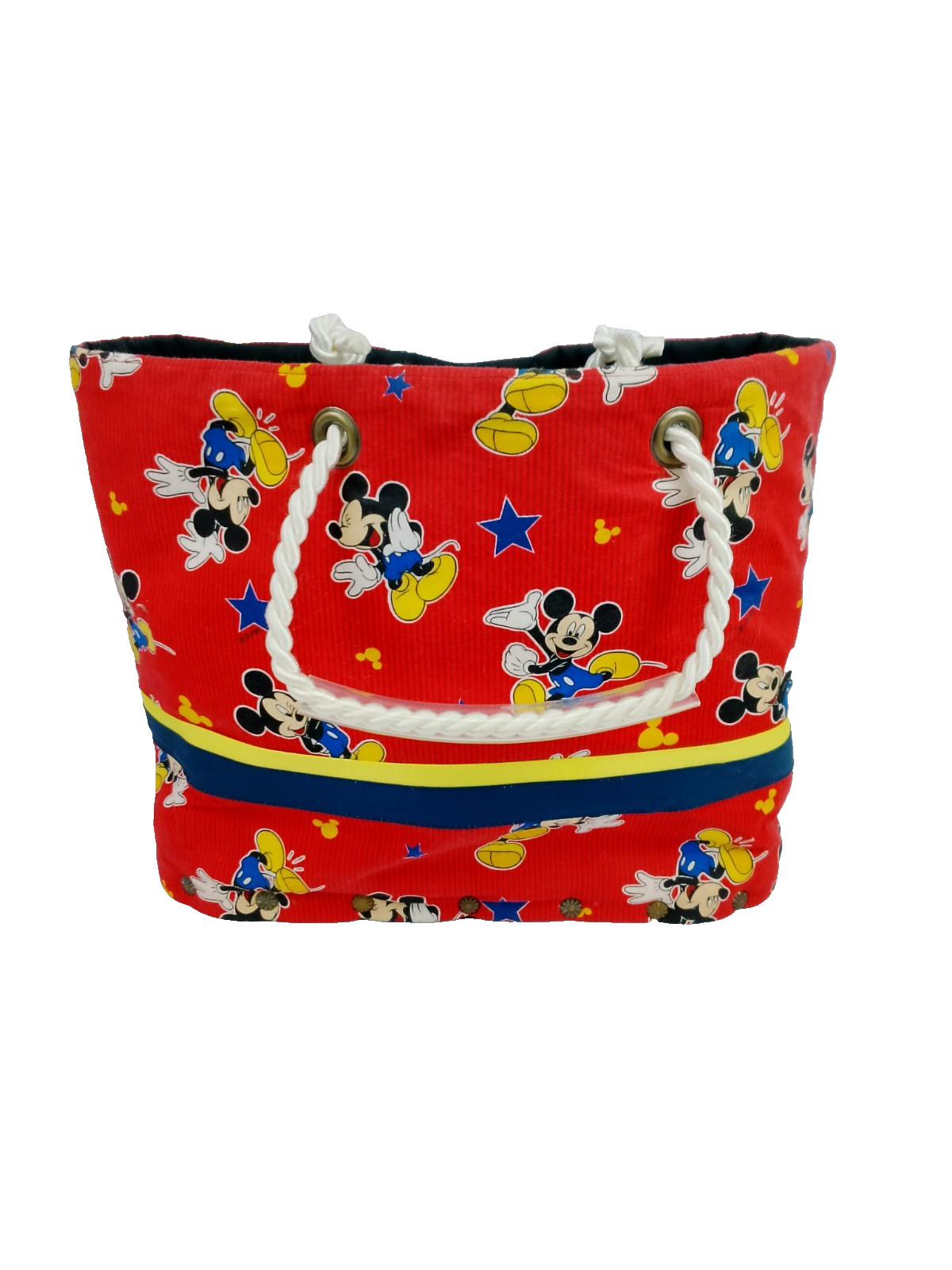 Handmade Red Mickey Mouse Tote Beach Bag