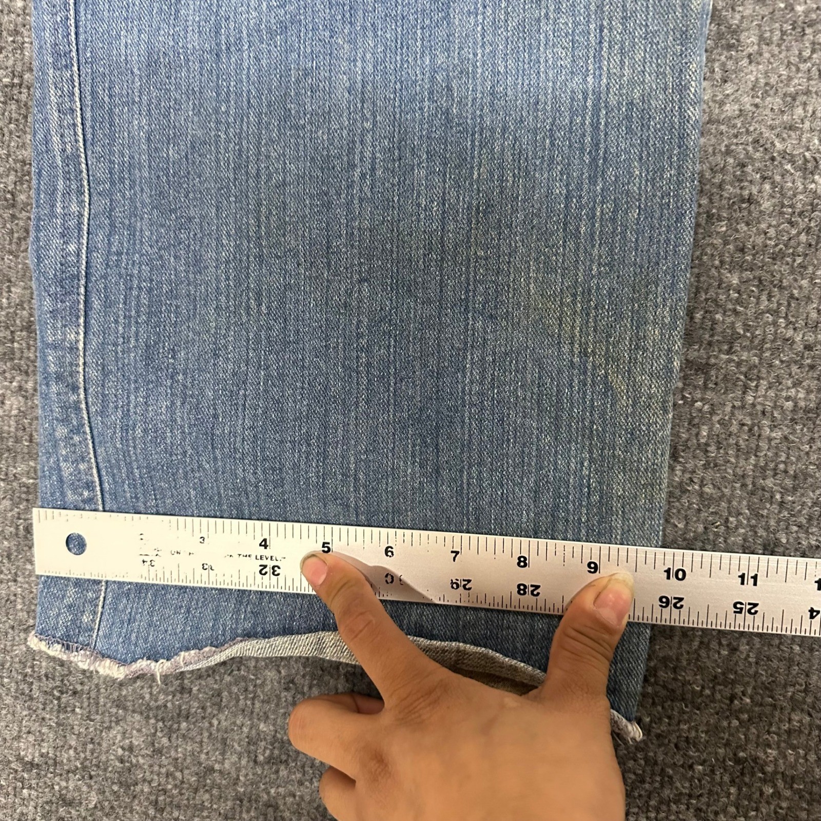Liberty Blue Cargo Jeans Mens Size 38 Tall Blue Denim Relaxed Fit Utility