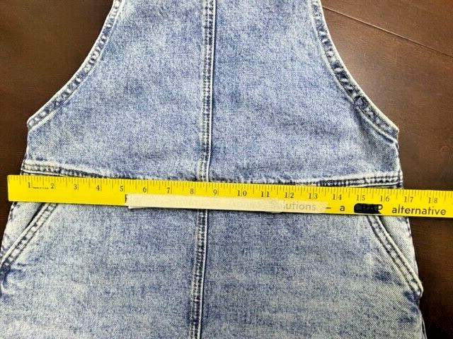 BLANK BYC Denim Jean Acid Wash Overalls MINI Skirt Y2K Jumper Overall SZ 26 S M