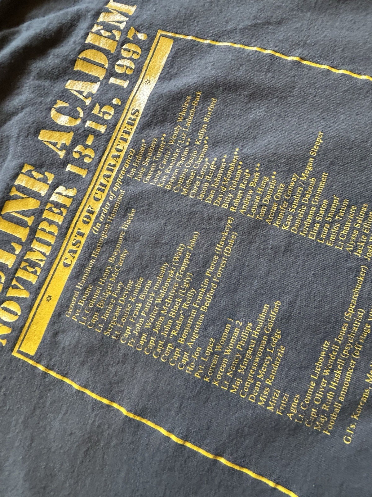 Vintage 1997 MASH TV Show Ursuline academy play M*A*S*H Tee Shirt Medium