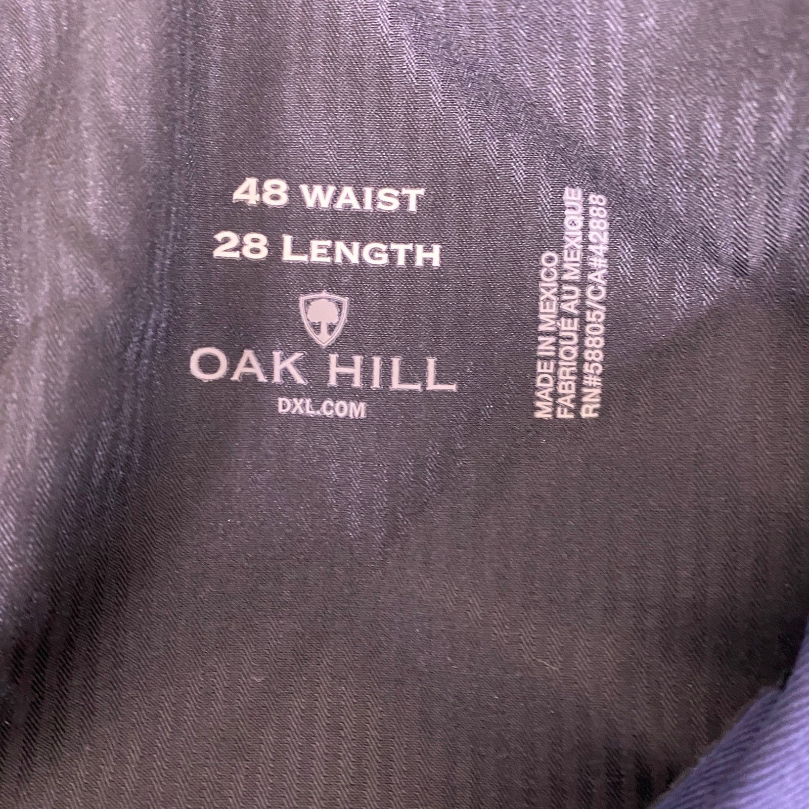 Oak Hill Dress Slacks Men’s 48×28 Big and Tall DXL Navy Blue Flat Front Trousers