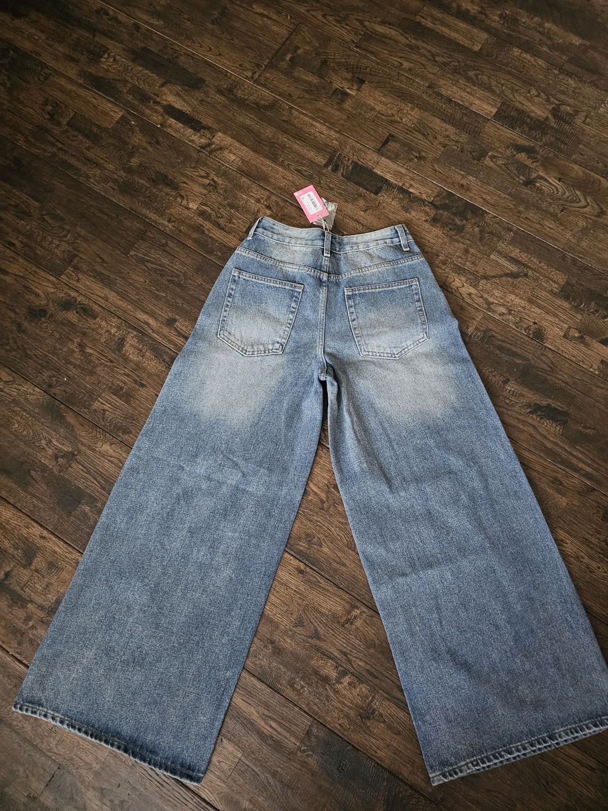 Edikted Women’s Light Wash Blue Wide-Leg High Rise 5-Pocket Jeans XS