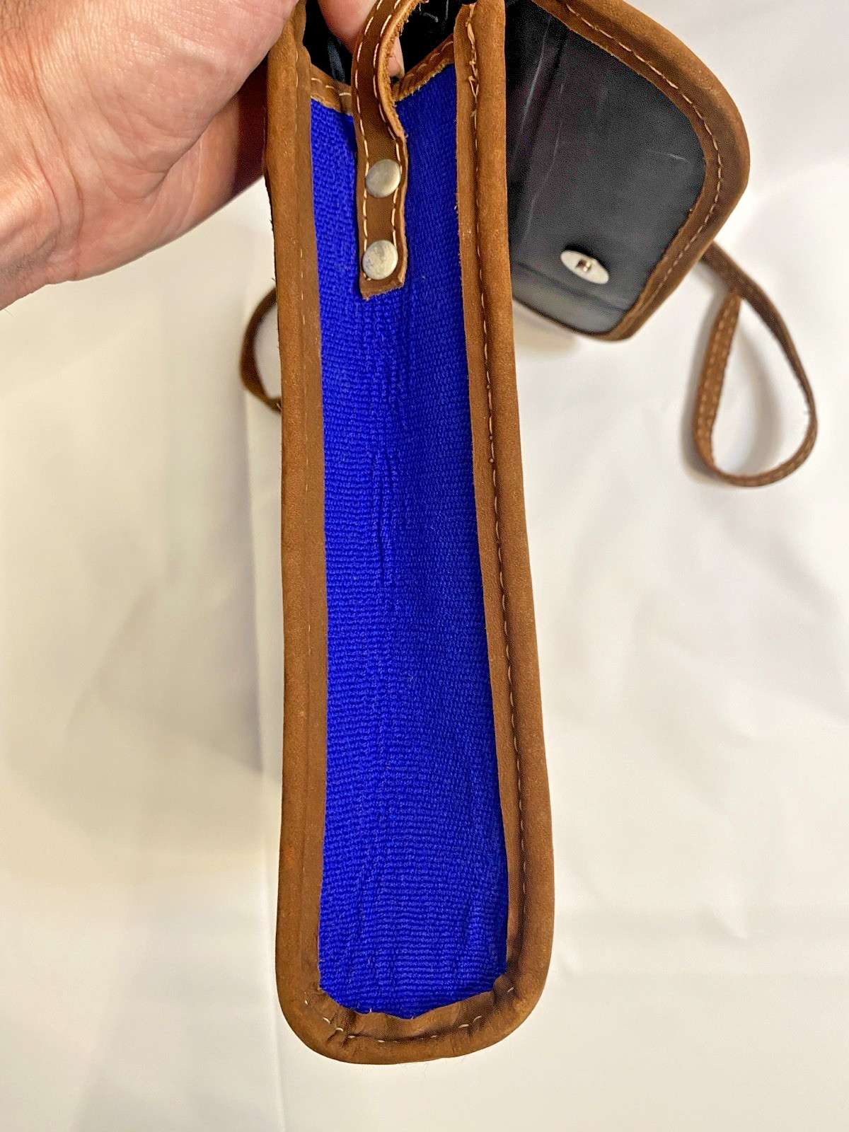 Floral Embroidered Small Women’s Crossbody Bag Magnetic Closure Brown Strap