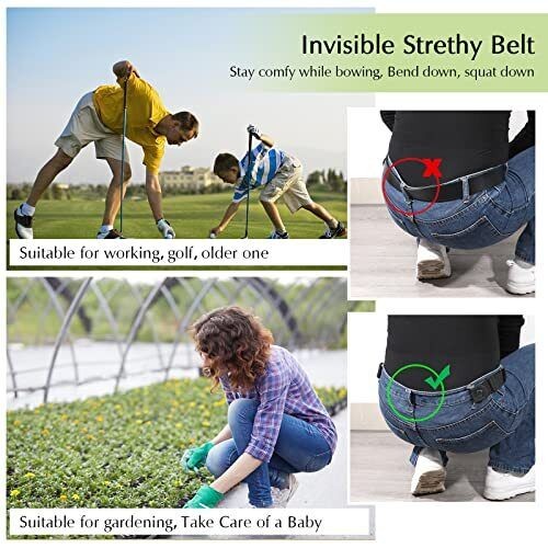 4Pcs No Buckle Belt for Men & Women Stretch Elastic Invisible Adjustable Belt US