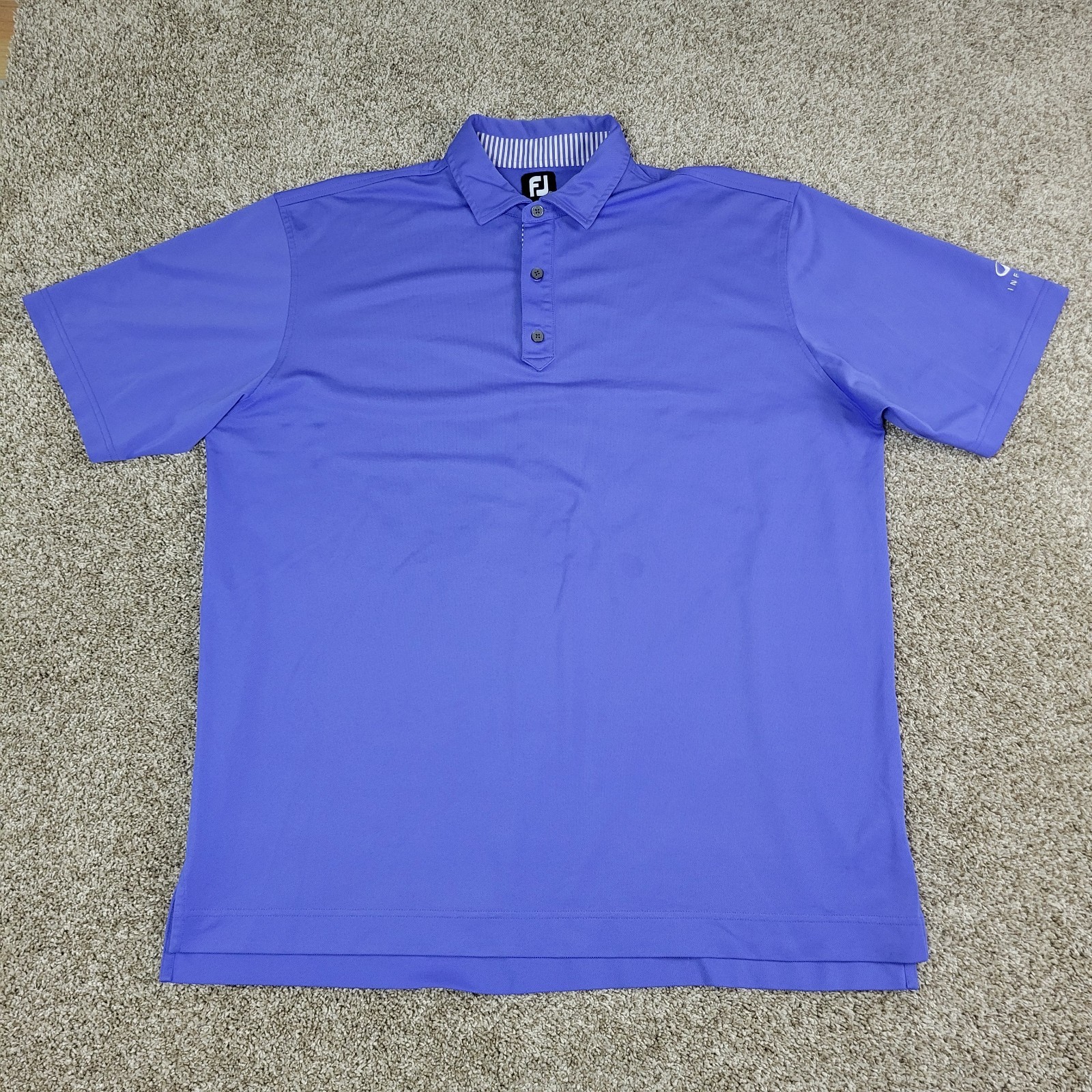 FootJoy Mens 2XL Solid Blue Performance Stretch Golf Polo Short Sleeve