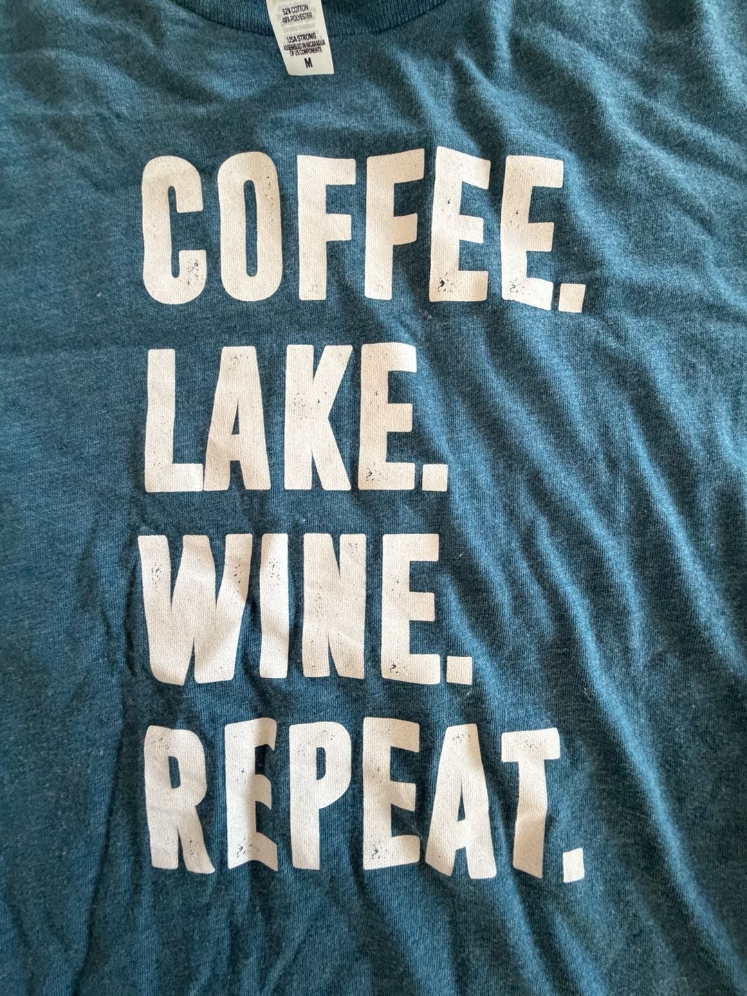Bella+Canvas Coffee Lake Wine Repeat Long Sleeve Shirt Size M