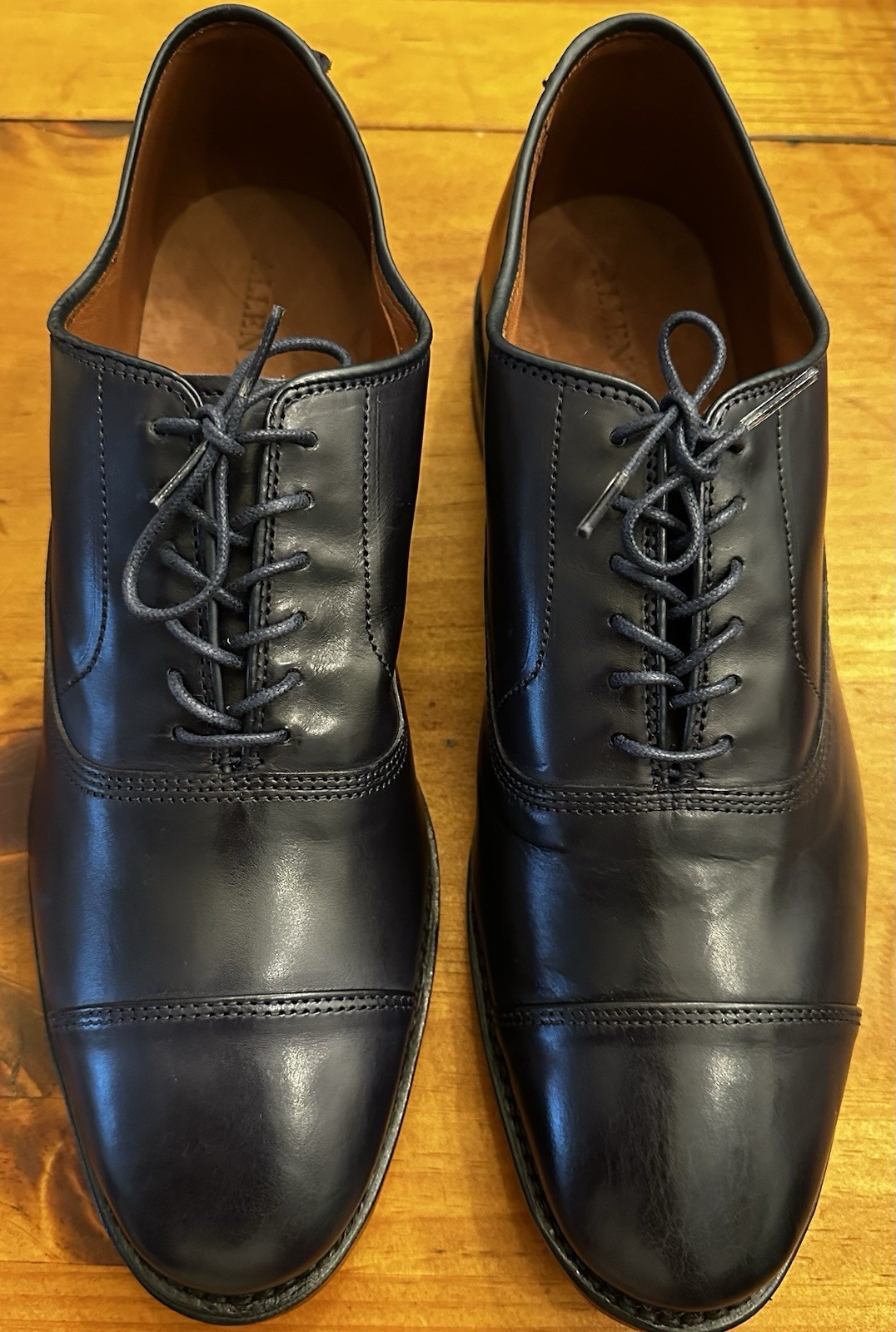 Allen Edmonds Park Avenue blue Leather Cap Toe Lace-Up Oxford 10D MPN 6706