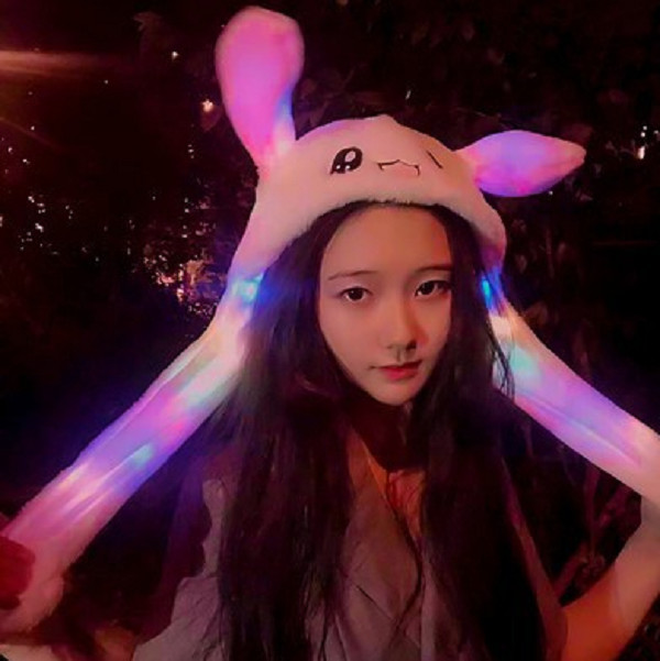 Bunny Hat Light Up Cute Plush Rabbit Hat Moving Ears with LED Light Gift US