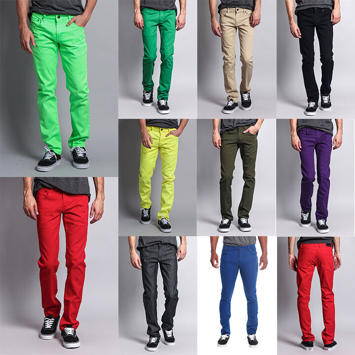Victorious Men’s Spandex Color Skinny Jeans Stretch Colored Pants DL937-PART-2