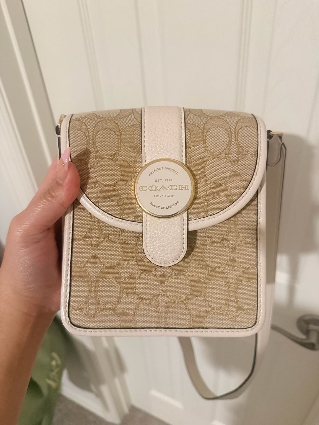 Coach North/South Lonnie Crossbody in Signature Jacquard