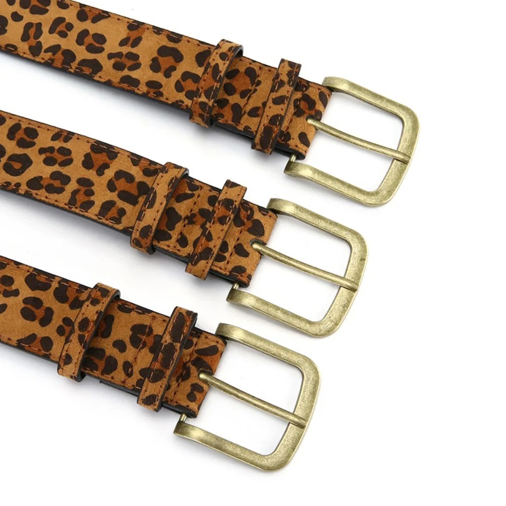 Ladies Casual Belt Leopard Print Fashion Waist Strap PU Leather Belt Women