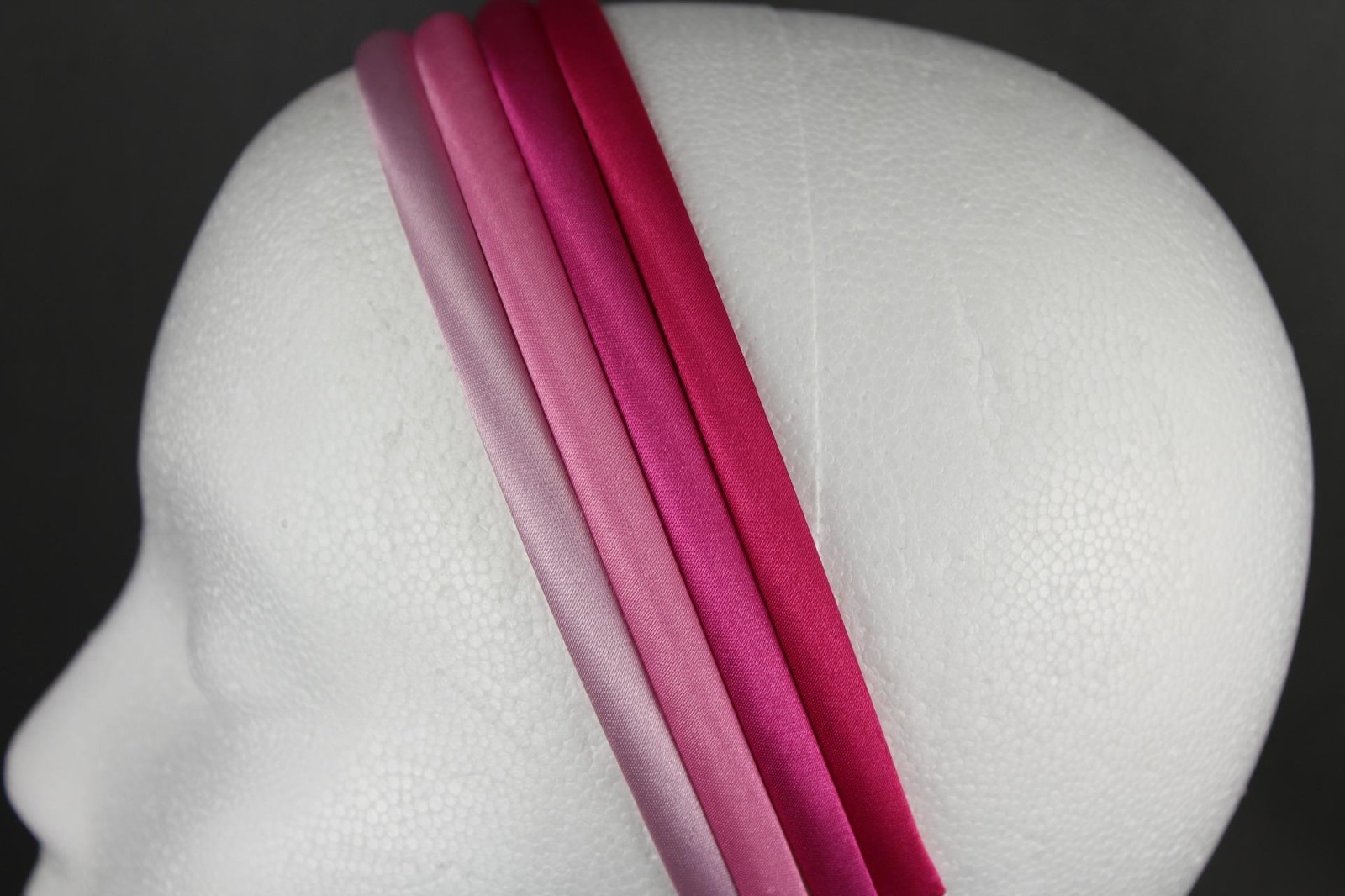 pack of 4 thin skinny satin fabric covered headband hair band accessory 3/8 wide