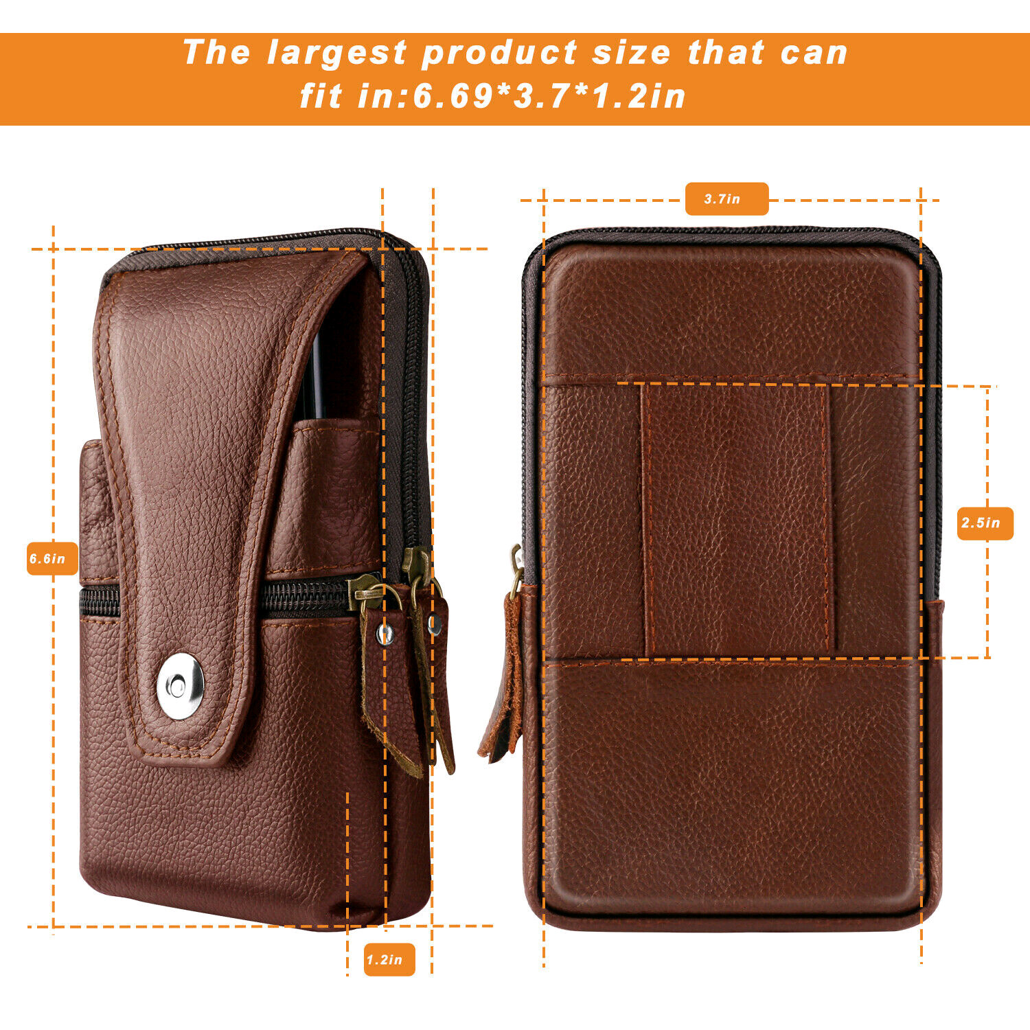 Cell Phone Waist Belt Holster Loop Pack Bag PU Leather Pouch Wallet Case​ Cover