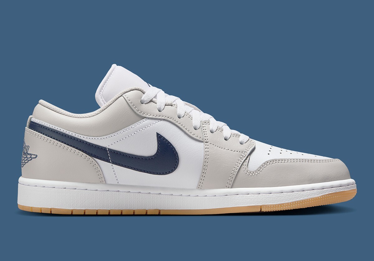 Nike Air Jordan 1 Low Midnight Navy Neutral Grey 553558-146 Men’s Size New