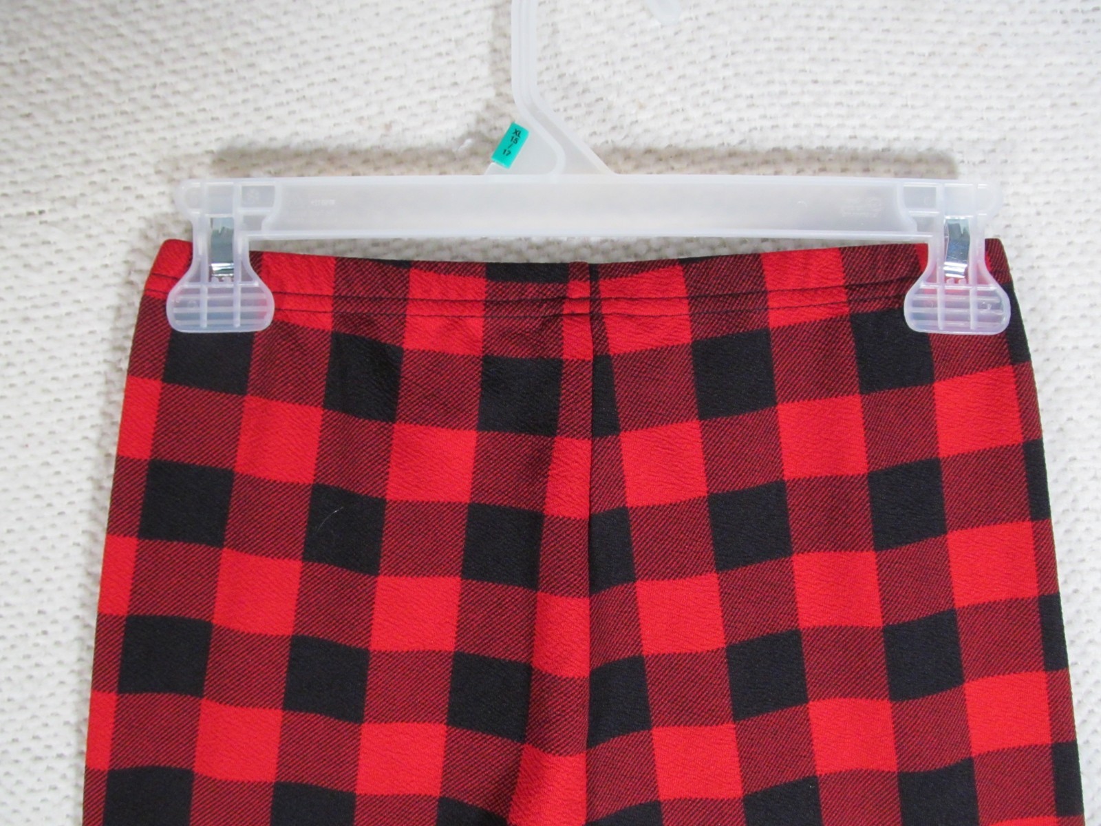 SHEIN Womens Junior XS Buffalo Plaid Red Black Checkered Cotton Lounge Pant