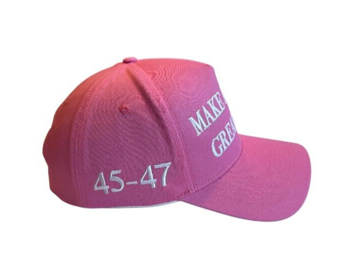 Trump 45-47 Hat Make America Great Again Pink Snapback MAGA US Seller!