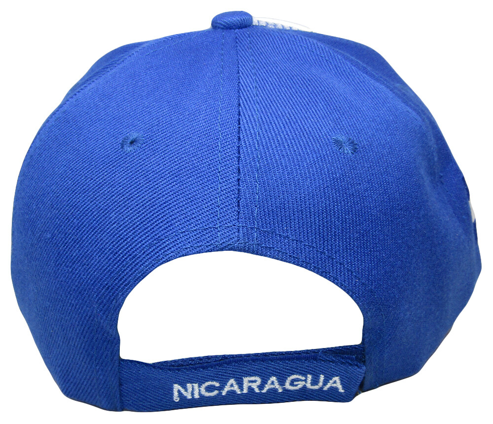 Nicaragua Royal Blue Red White Letter Crest Patch Side Embroidered Hat Cap