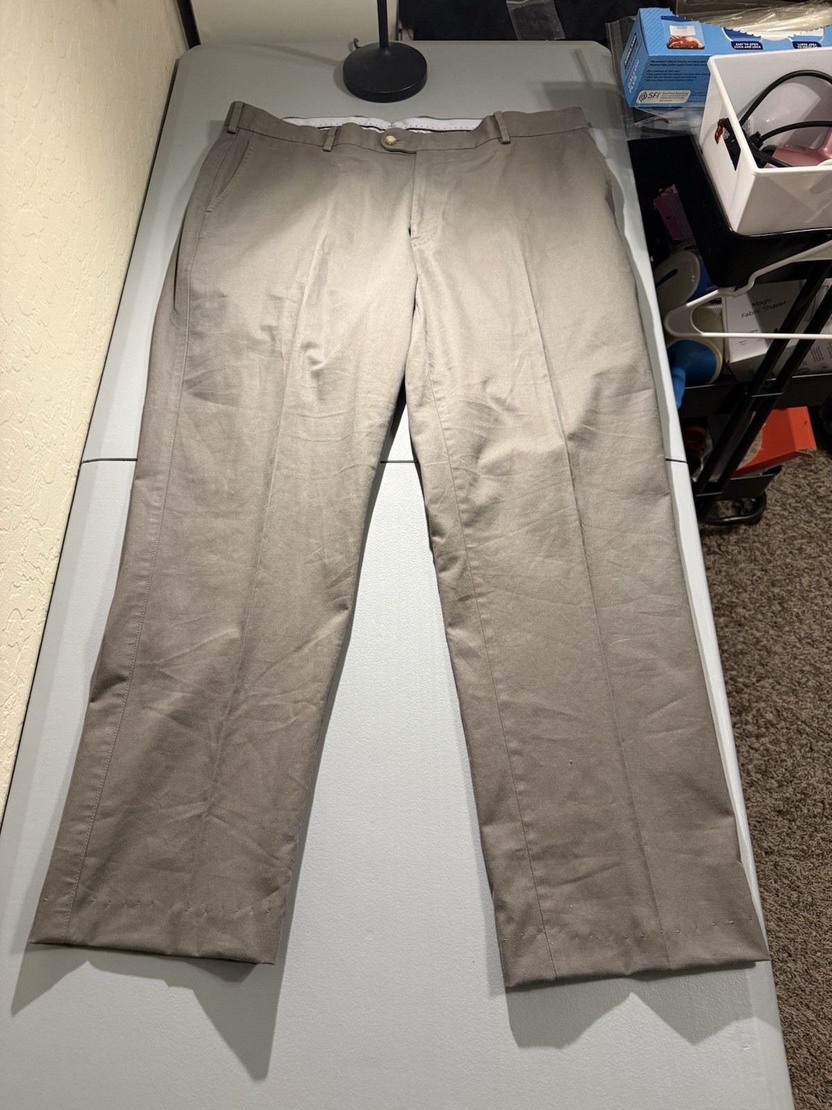 Peter Millar Soft Touch Twill Trouser Mens 38×28 Pants Green Flat Front MF17B48