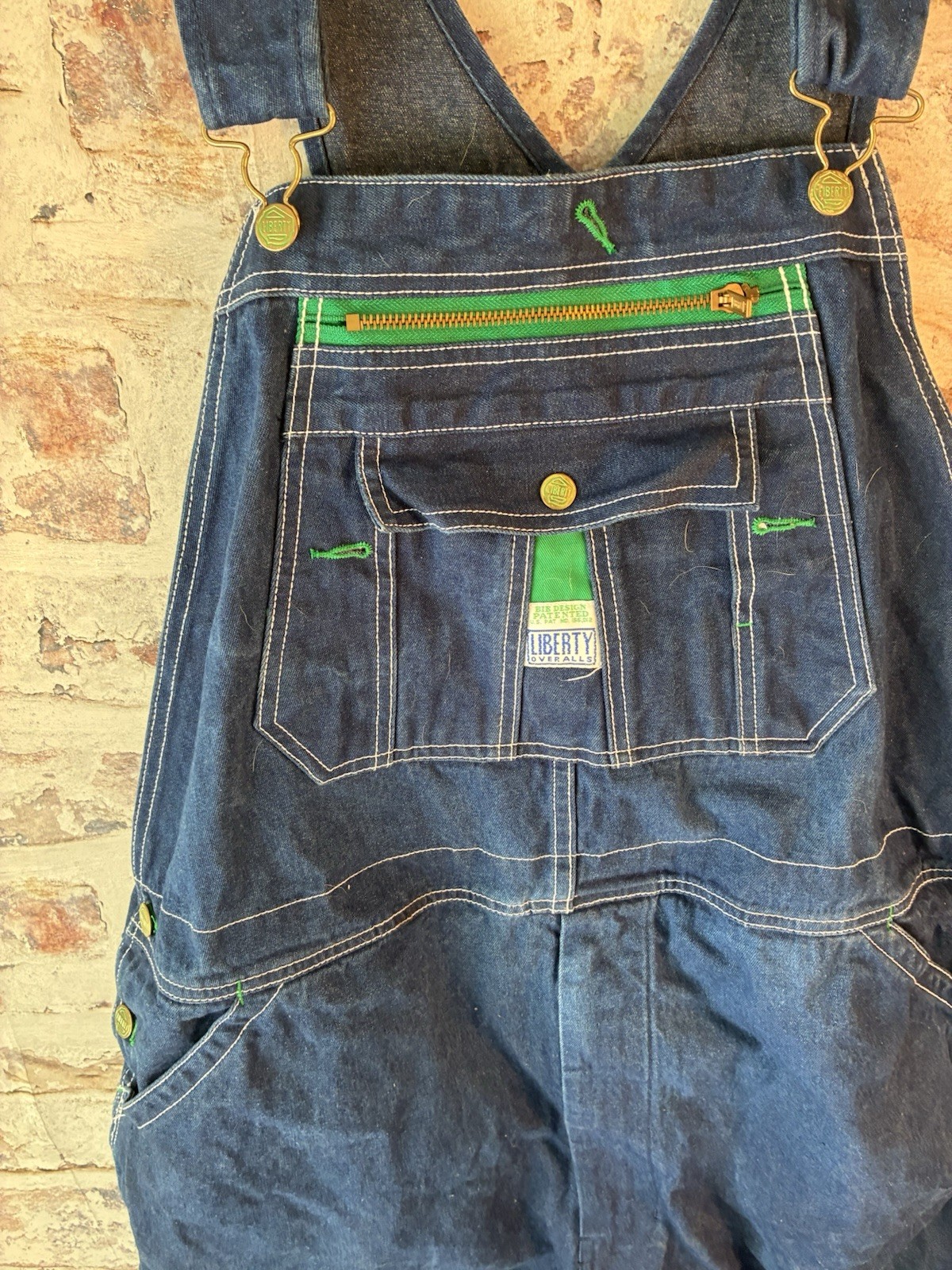 LIBERTY Overalls Men 44X22 Blue Jeans Carpenter Denim Bibs Farm Jorts shortalls