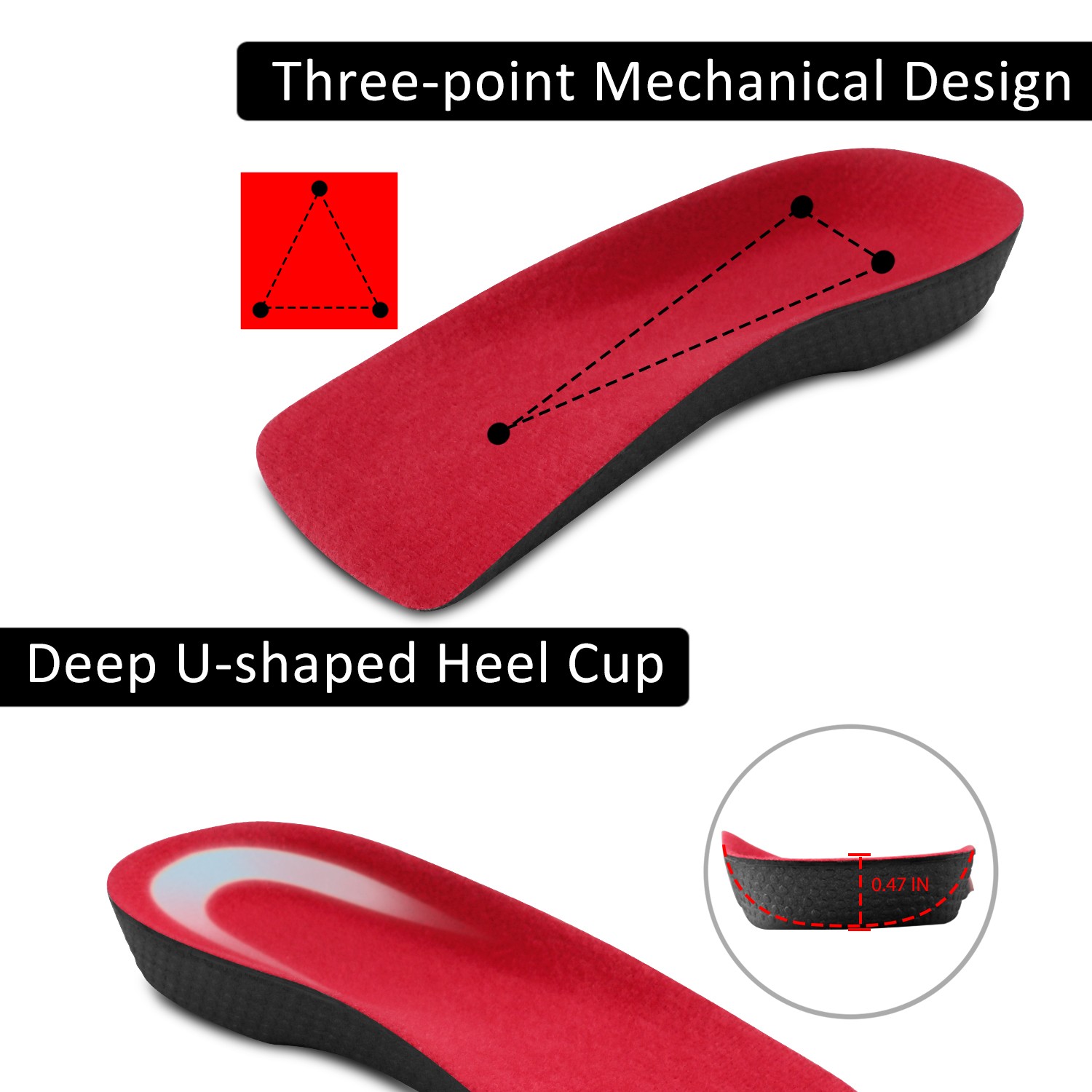 Orthotic Shoe Insoles Inserts Flat Feet High Arch Support Plantar Fasciitis