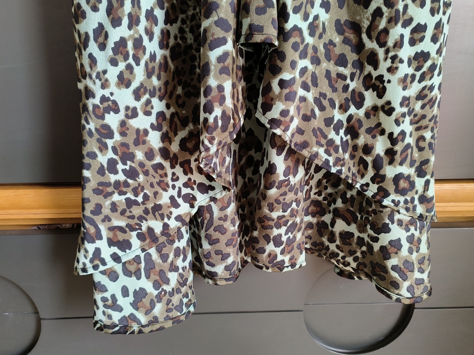 Quiz Green Satin Leopard Print Long Dress UK Size 24 New with Tags