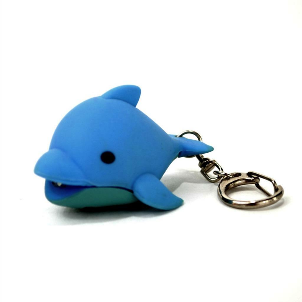 LED DOLPHIN KEYCHAIN with Light and Sound Cute Toy Animal Noise Key Chain Ring