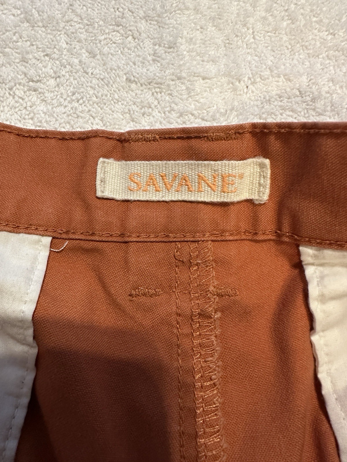 Savane Men’s Brown Solid Cargo Shorts Flat Front Cargo Pockets Regular Fit