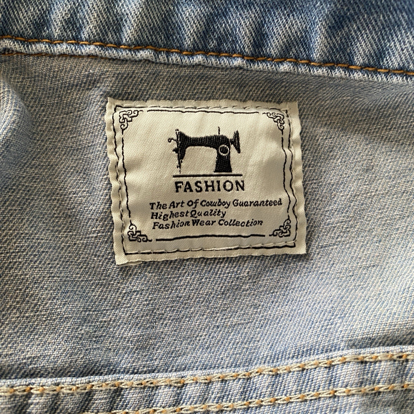 Men’s Size Large Distressed Denim Vest Grunge Biker Punk Rock