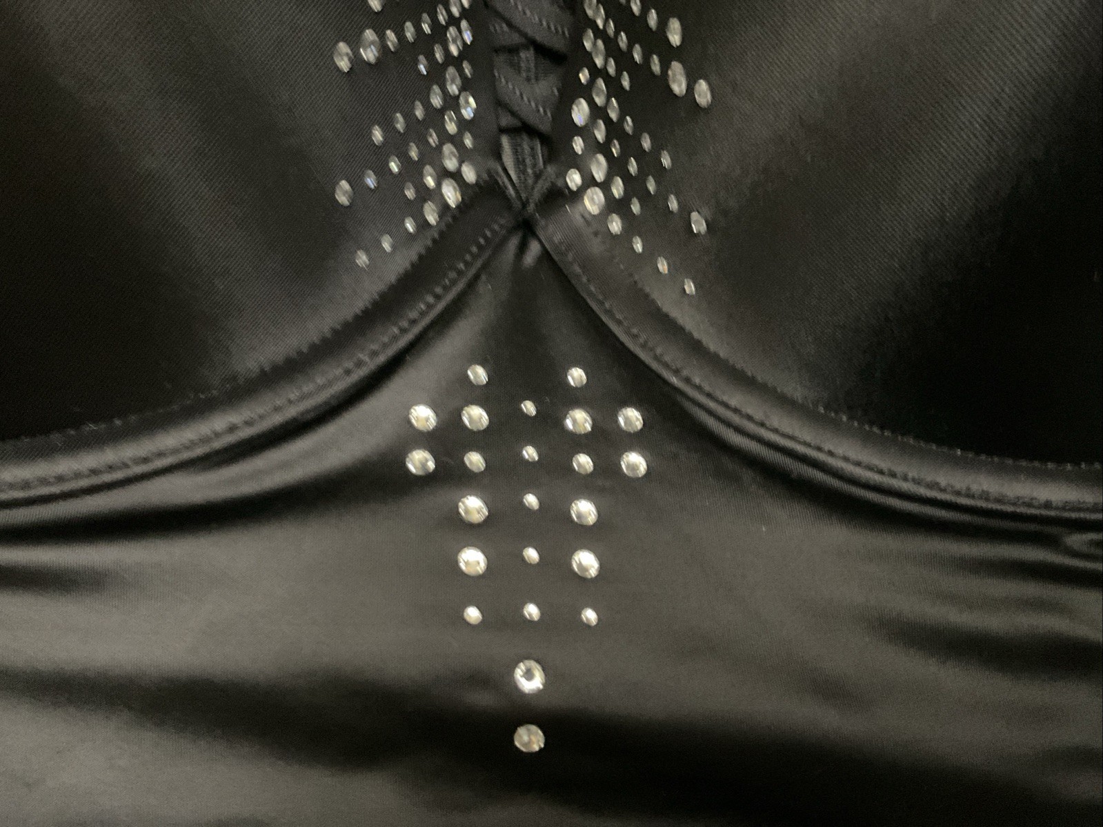 Womens Torrid XO Plunge Push-Up Bra Diamante rhinestone Black Size 50 B