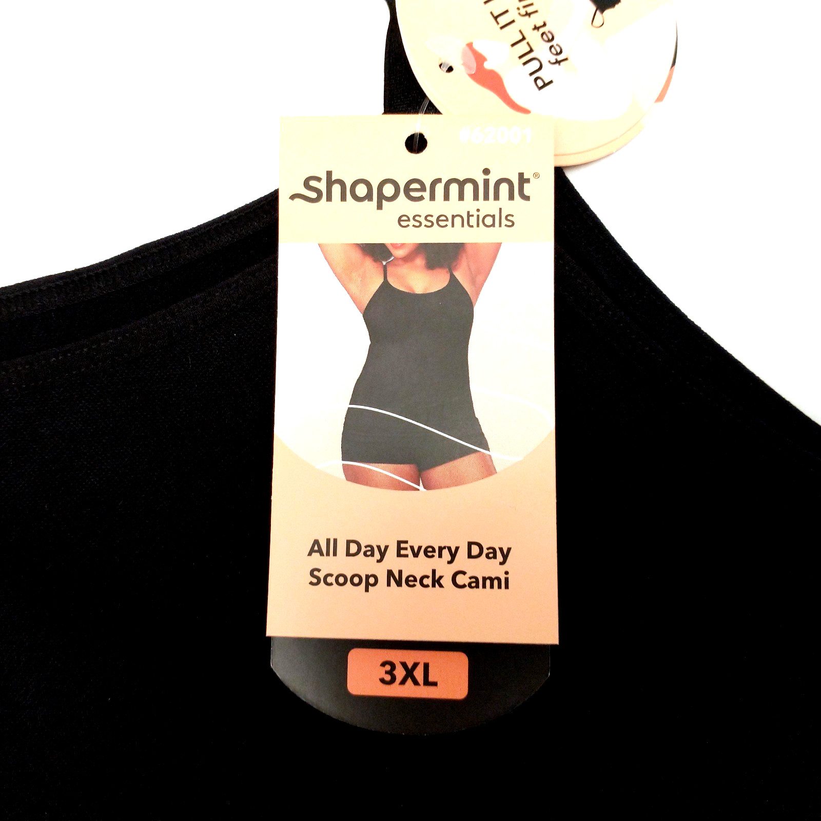 Shapermint Essentials Women’s All Day Every Day Scoop Neck Cami Black 3XL NEW