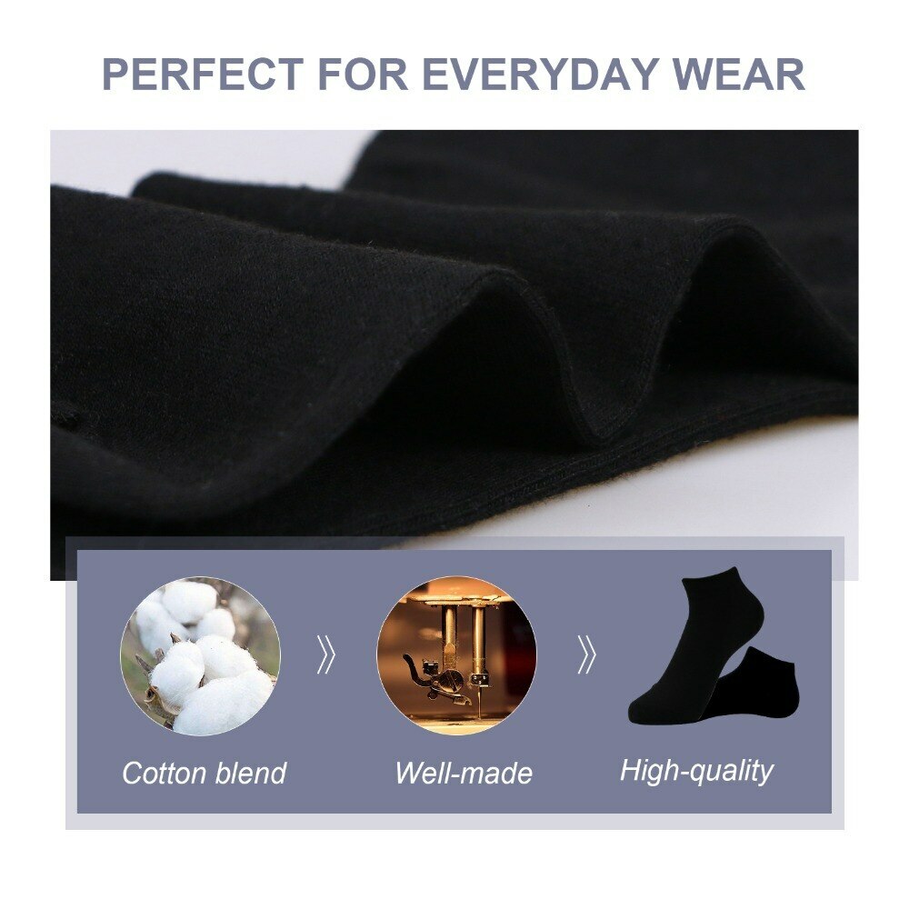3-12 Pairs Men’s Invisible No Show Nonslip Low Cut Solid Boat Socks Size 9-13