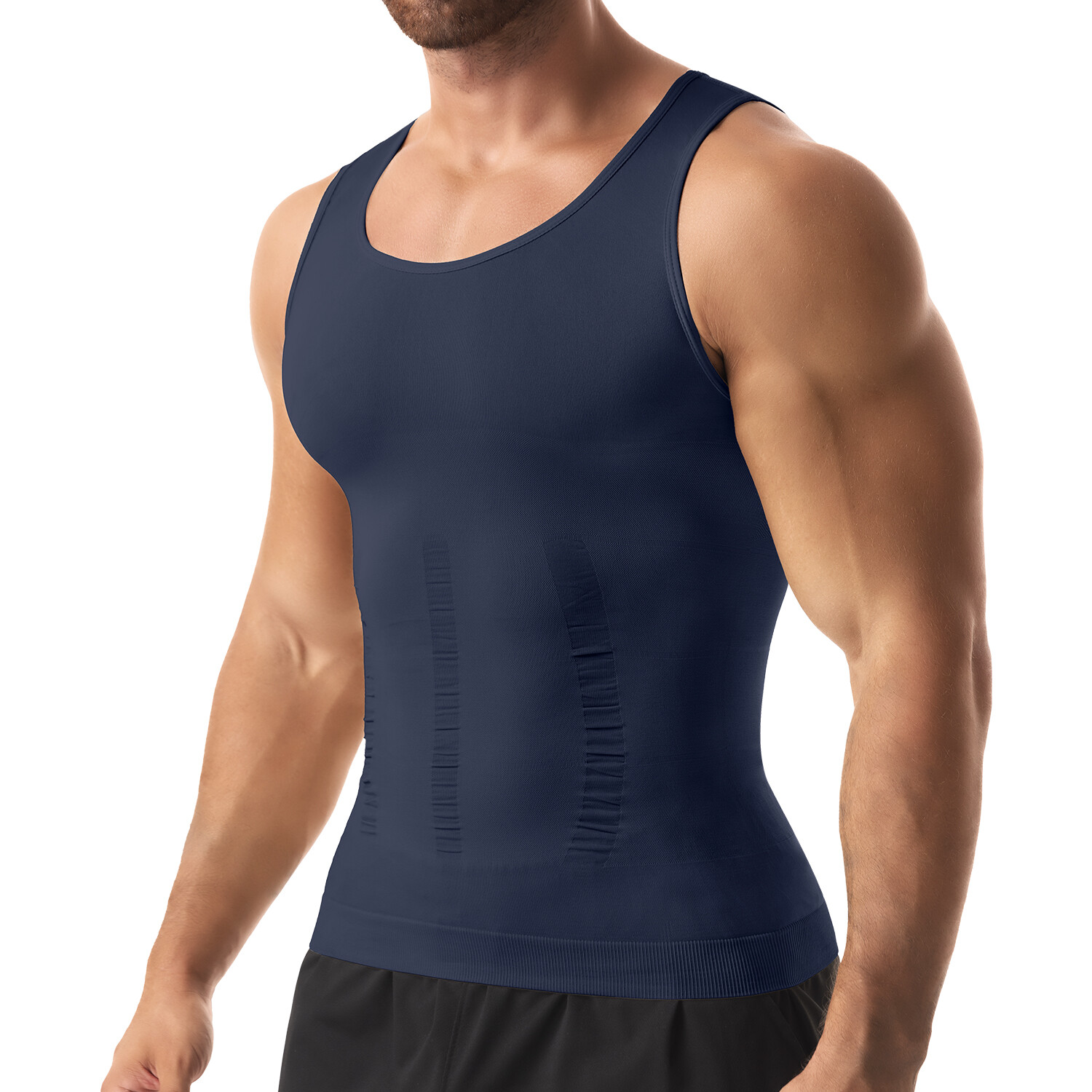 2/1PCS Mens Body Shaper Slimming Tummy Vest Compression Shirt Tank Top Shapewear