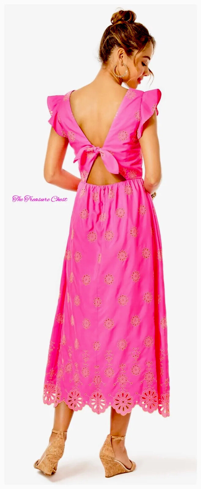 Lilly Pulitzer NWT Lillyanne Eyelet Midi Dress Days Bloom $278 Size 12,14,16