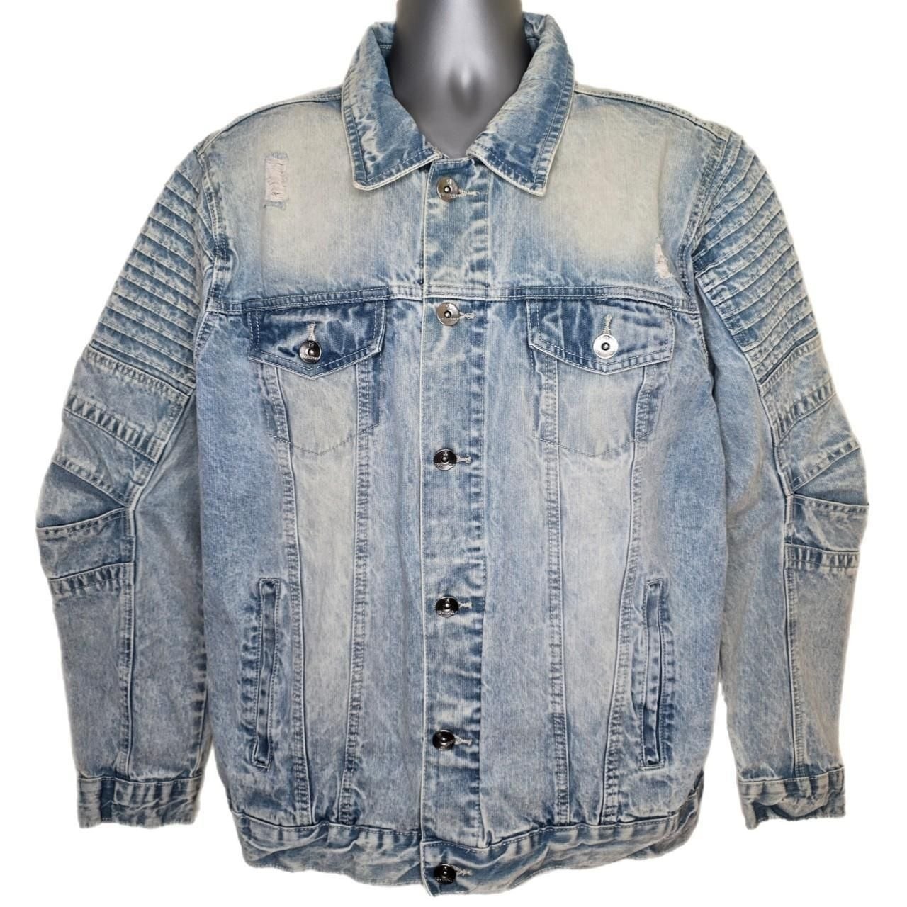 Southpole Moto Acid Wash Denim Jacket