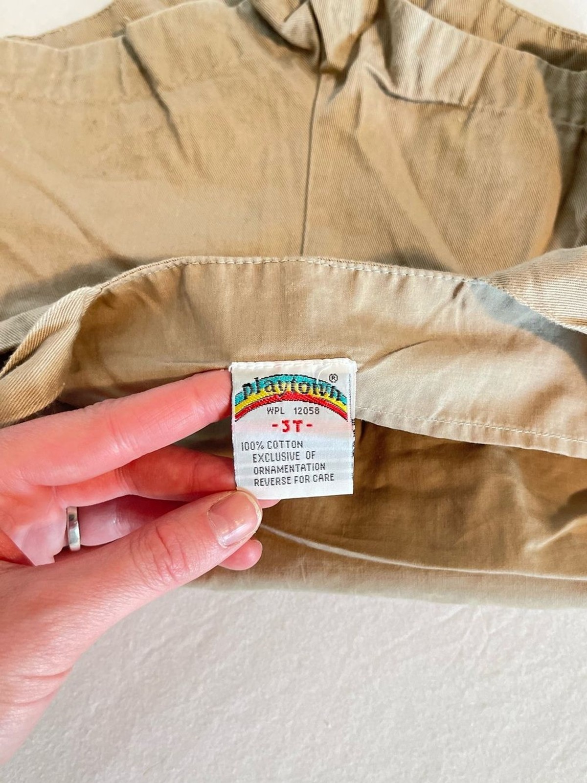 Vintage 80s 90s Playtown Cowboy Khaki Overalls 3T Western Kidcore